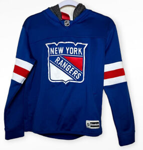 REEBOK NHL Face Off New York Rangers Hockey Hoodie Sweatshirt *Large 14/16*