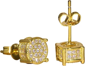 Women Synthetic Diamond Earrings, 18K White Gold Plated  Square Cubic Zirconia - Picture 1 of 3