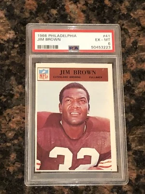 1966 Philadelphia Jim Brown #41 Football Card PSA 6 - Image 1 of 2