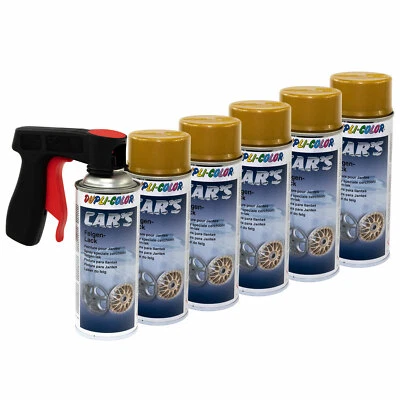 Felgenlack 6 x 400 ml Lack Spray Car's Dupli Color 385902 Gold mit Pistolengriff - Bild 1 von 4