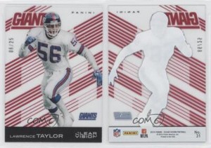 2015 Panini Clear Vision Red /25 Lawrence Taylor #31 HOF