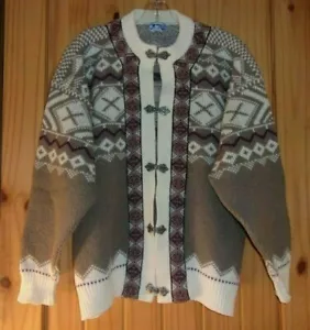 Cárdigan Scan Alp Brown 100% Lana Virgen Pura, Hecho en Nueva Zelanda, Mujer. Talla. 18 - Imagen 1 de 3