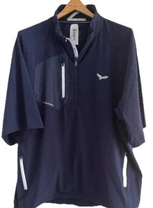 Zero Restriction-Black 1/2 Sleeve 1/4 Zip Windbreaker/Jacket-DYE PRESERVE-XL NWT - Picture 1 of 8