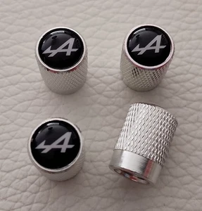 Lot 4 Bouchon De Valve En Aluminium Chromé Alpine Renault - Picture 1 of 3