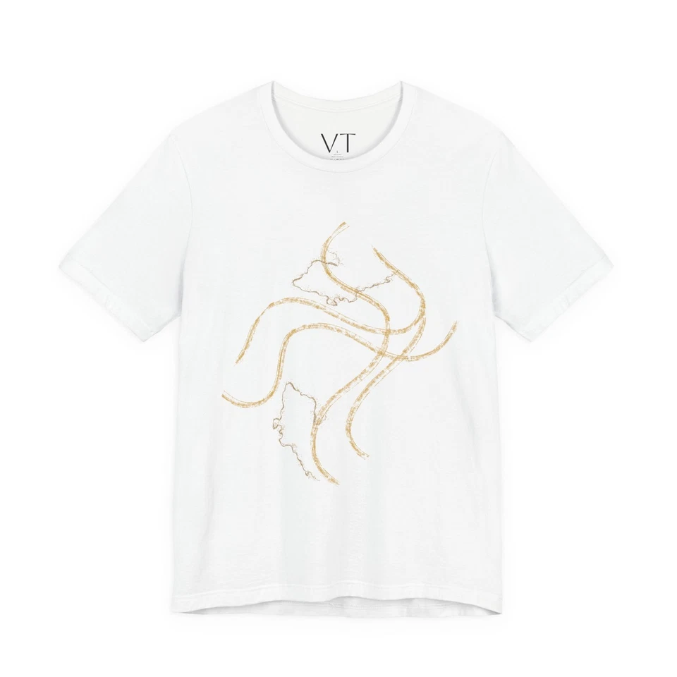 Camiseta Majestic Abstract Glitter Lines | Estilo Creativo Calmante Foto 1 de 1