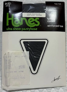 Hanes VINTAGE 1985 Alive Ultra Sheer Support Pantyhose Size Plus F Quicksilver - Picture 1 of 6