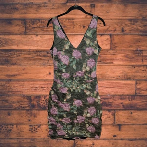 Nicole Miller Ruched Floral Sleeveless Dress Size 12 - Picture 1 of 6
