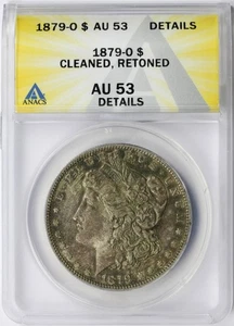 1879-O $1 Morgan Dollar ANACS AU53 Details Cleaned & Retoned - Picture 1 of 4