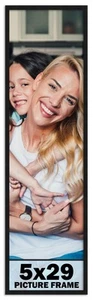 5x29 Frame Black Picture Frame Complete Modern Photo Frame UV Acrylic, Acid Free - Picture 1 of 6