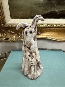 Lindo Espeluznante Divertido Fantasma Arte Popular Criatura de Arcilla Halloween Decoración Gótica - Imagen 1 de 19