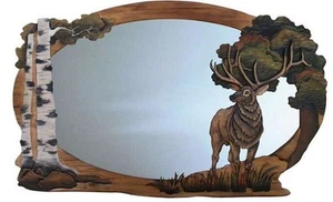 Zeckos Forest Elk Mirror – 36" x 24" Wall Decor - Picture 1 of 1