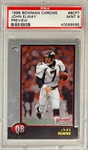 1998 Finest #1 John Elway w/coating PSA 9 Denver Broncos HOF - Picture 1 of 2