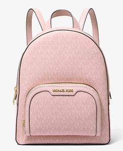 MICHAEL KORS JAYCEE MEDIUM BACKPACK MK LOGO SIGNATURE PINK POWDER BLUSH - Picture 1 of 4