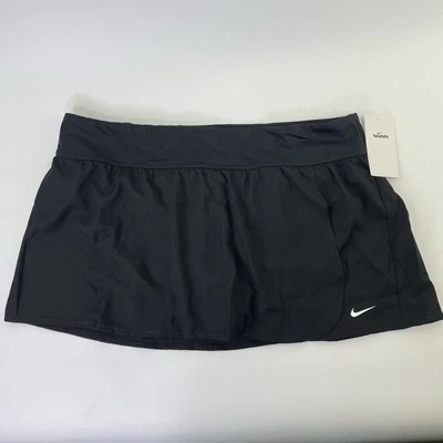 Nike Swim Essential Skirt Skort Solid Black BoardSkirt Tennis Pickleball Sz XL - Image 1 of 4