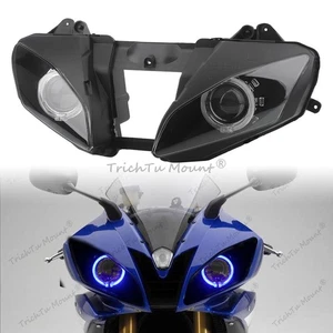 Front Headlight Lamp HID Projector Blue Angel Eyes For Yamaha YZF R6 2006 2007 - Picture 1 of 23