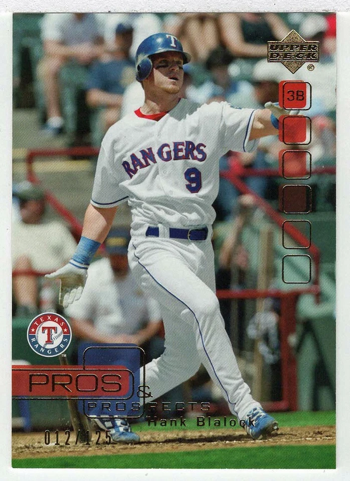 Hank Blalock 12/125 Texas - Gold (MLB) 2005 UD Pros and Prospects Baseball # 13 - Image 1 of 1