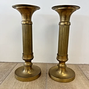 Vintage Messing Säule Kerzenhalter 2er Set 10" Made in India  - Bild 1 von 13