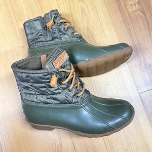 Botas de pato impermeables Sperry Top-Sider de agua salada brillantes para mujer 7M oliva STS80753 - Imagen 1 de 15