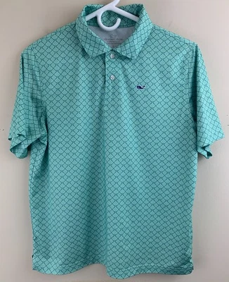 VINEYARD VINES Performance Boy's Golf Clubs & Balls Print Polo Shirt Size L (16) - Image 1 of 4