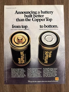 Kodak Supralife Alkaline Battery Print Ad Better Than Copper Top - Picture 1 of 4