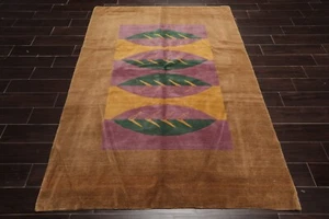 Michaelian & Kohlberg Hand Knotted Contemporary Wool Tibetan Area Rug 5'2" x 7' - Picture 1 of 8