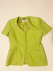 Blazer manga corta Emanuel Ungaro Paris colección verde neón talla 48 - Imagen 1 de 4