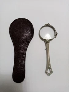 Binokel Lorgnon Lorgnette Stielbrille klappbar Jugendstiel. Signiert "PLATIN" - Bild 1 von 4