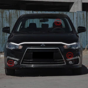 Grille Trim LED Hood Strip Lights DRL Decorative Lamps For Mitsubishi Lancer-Ex - Picture 1 of 11
