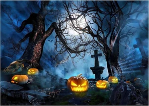 Halloween Backdrop Horror Woods Party Decoration Photo Background Props - Picture 1 of 6