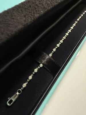 TIFFANY & CO. DIAMOND & PLATINUM Round Full Cut TENNIS BRACELET BOX Pristine - Image 1 of 4