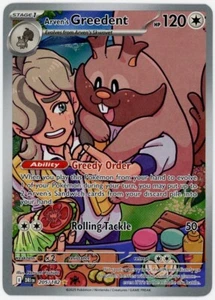 Tarjeta Pokémon holográfica rara ilustración Destined Rivals Arven's Greedent #205/182 - Imagen 1 de 2