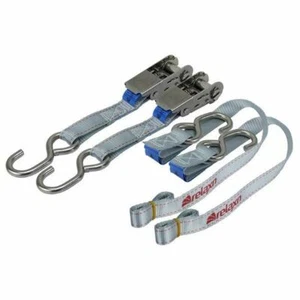 2 x Trailer Tie Down Ratchet 304 Grade Stainless Steel Transom Boat Straps Grey - Picture 1 of 1