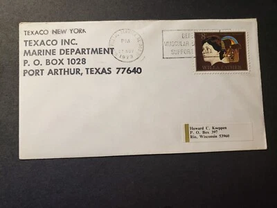 Tanker Ship SS TEXACO NEW YORK Naval Cover 1973 Port Arthur, TEXAS - Image 1 of 2