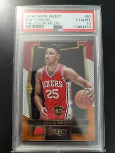Ben Simmons 2016-17 Select Tri Color Prizm #60 RC PSA 10 GEM MT 76ers Rookie - Bild 1 von 2