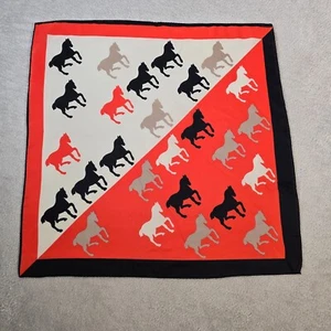 Nasharr Freres Scarf Women Square Vintage Horse Japan 21 x 21 Equestrian Ranch - Picture 1 of 8