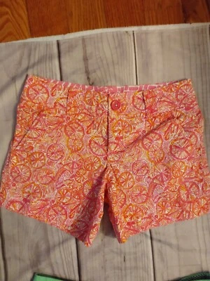 Pantalones Cortos para Mujer Lilly Pulitzer Callahan Rosa Naranja Estampado Talla 0 Foto 1 de 4