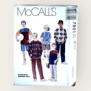 Pantalones cortos vintage de los años 90 McCalls patrón de costura 7801 para niños talla 4-6 sin cortar - Imagen 1 de 2