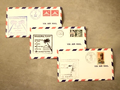 3 different covers w/stamps: Eastern First Flights Atlanta/Acapulco/others, 1972 - Image 1 of 4