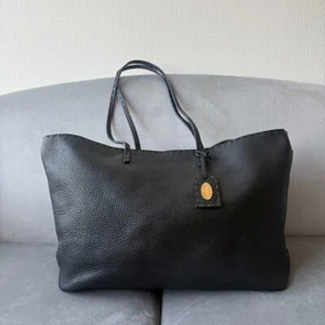 Bolso de Mano FENDI Selleria Grande de Cuero Negro Cosido a Mano Guijarro Usado Italia - Imagen 1 de 10