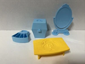Vintage My Little Pony Dream Castle Furniture Mirror- Chest- Table- Shoe Holder - Picture 1 of 11