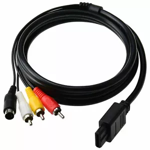 S-Video AV Composite Cables Cord Connection for Nintendo N64 SNES RCA 1.8m - Picture 1 of 3