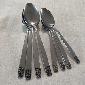 Stanley Roberts Rogers DANESMORE 4 Teaspoons 4 Soup SpoonsStainless Flatware - Picture 1 of 9