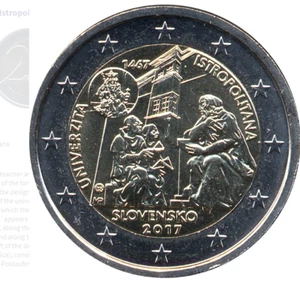Slowakei Münze 2€ Euro 2017 Universität Istropolitana Studenten 550 Bratislava 1467 - Bild 1 von 3