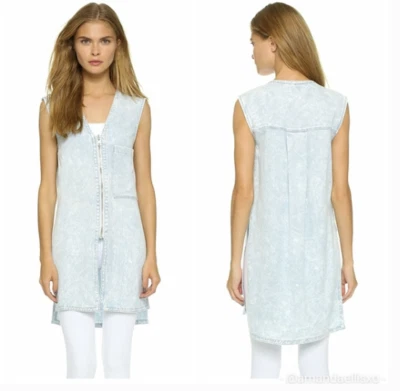 Helmut Lang Acid Wash Denim Top - size Medium - Image 1 of 2