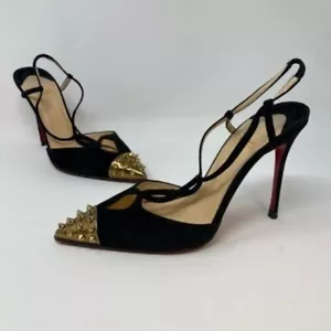 Original Christian Louboutin Nieten Geotistrap 100mm Slingback Pumps Gr. 38 - Bild 1 von 13