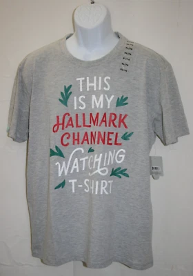 Hallmark "This Is My Hallmark Channel Watching T-Shirt" Wmns Grey SS Sz XL NWT - Изображение 1 из 4