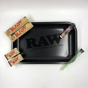 RAW Black Large Rolling Tray Set - Mischeschale/Unterlage/Drehtablett Kifferbox - Bild 1 von 2