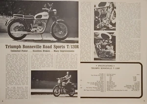 1972 Triumph Bonneville Road Sports T / 120R  650 2pg Motorcycle Test Article - Picture 1 of 1
