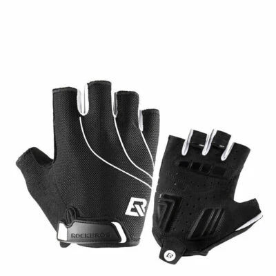 ROCKBROS Bicicleta Dedo Completo/Medio Dedo Ciclismo Pantalla Táctil Guantes Negro Blanco Foto 1 de 2