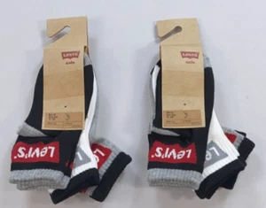 Little Kid's Levi's Mid Cut Socks 2 Packs of 3 Each NEW - Picture 1 of 2